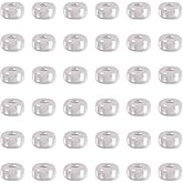 FASHEWELRY 50Pcs 925 Sterling Silver Beads 3mm Mini Rondelle Smooth Loose Spacer Beads for Ring Bracelet Necklace Earring DIY Crafting Jewelry Making Supplies