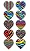 Heart Stickers Roll 50% OFF | These 10 Vibrant Color Designs make up The Best Assorted Heart Stickers Roll on Amazon | Includes a full 130 1.5