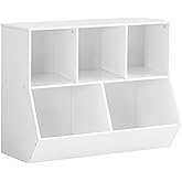 HOOBRO Kids Bookshelf - 39.4" L Toy Storage Cabinet, Bookcase Footboard, Cubby Shelf, Fit for Children's Room, Playroom, Hallway, Kindergarten, White WT132CW01