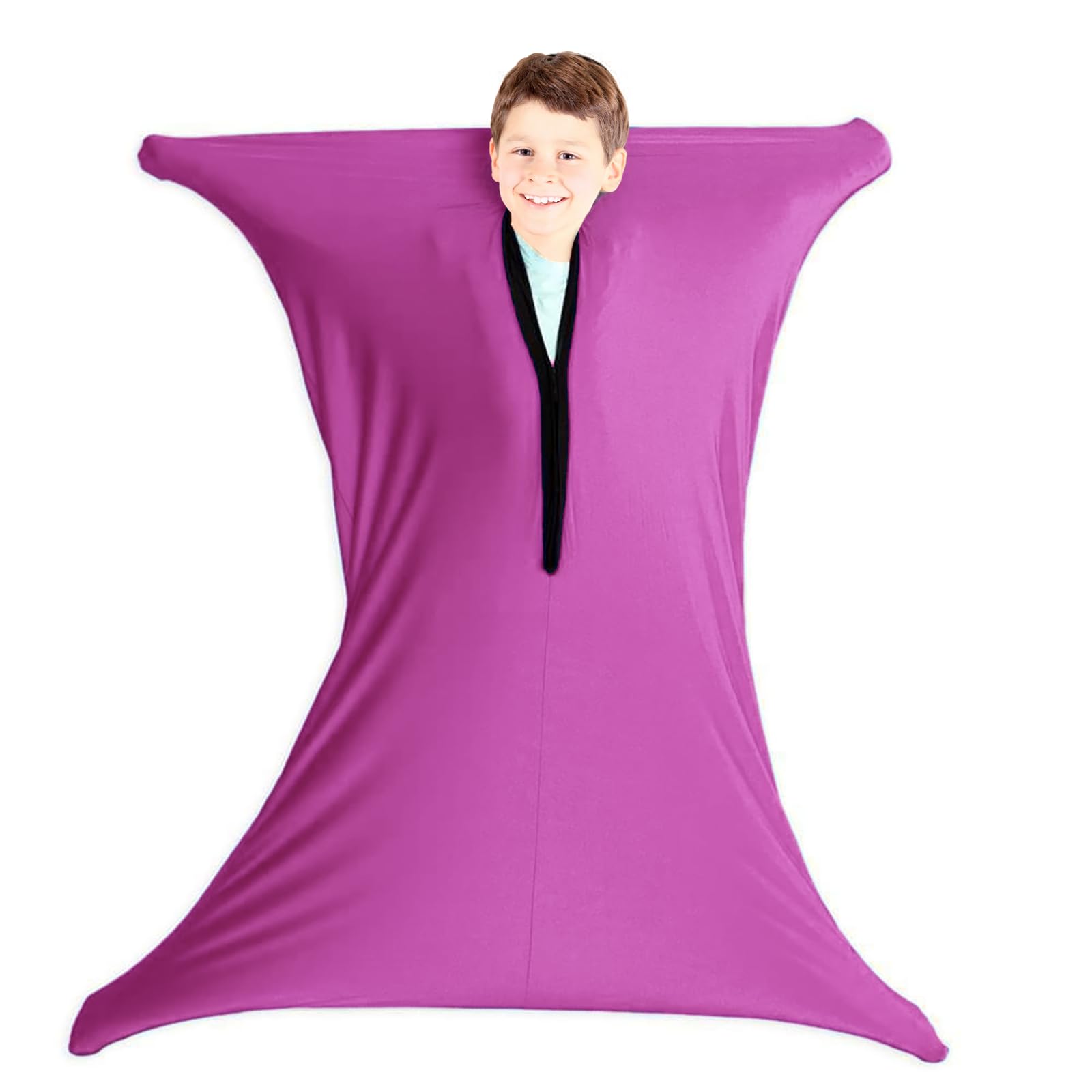 JiaYouLC Sensory Stretchy Body Sock Full-Body Wrap Body Sox to Relieve Stress for Children Aldult with Autism Anxiety (Purple, M【Height 114-138cm】)