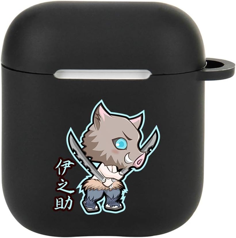 SosoJustgo2 My Hero Academia Demon Slayer Airpods 1&2 Couple Protective Case, Cute Silicone Storage Case Compatible Shockproof Cover Protective Charging Case for Airpods(Demon Slayer 04)