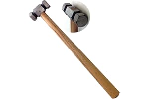 BENCH WIZARD Hexagon Head Hammer | 8.5" (21.6 cm) Solid Wood Handle | 1/2" (1.3 cm) Striking Diameter | Steel Construction | Ideal for Jewelry Stamping