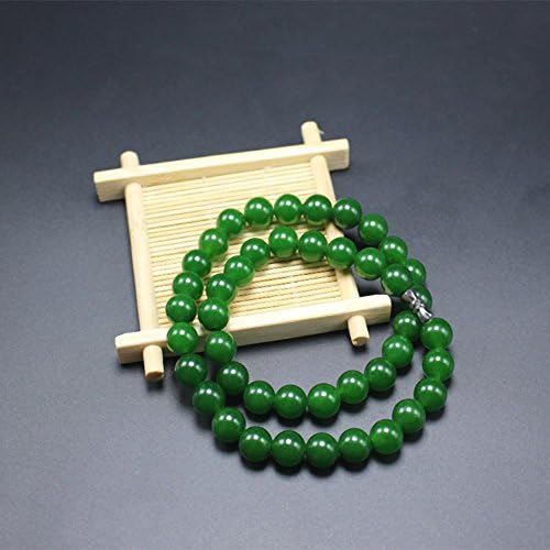 Zhiming Pure Bead Jade Green jade round bead necklace Green Necklace