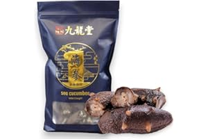 九龍堂 Royal Seafood USA North America Dried Sea Cucumber 美国八角参 纯天然海参 野生海参 (Ba Jiao Shen 8oz ） 野生海参 特级野生淡干加州八角参 (Medium size around 20-25 pieces)