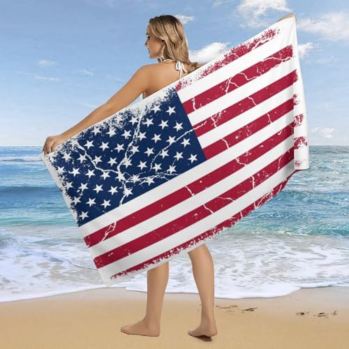 American Flag Microfiber Oversized Lightweight Beach Towel,Extra Large Towels Travel Swim Pool Yoga Gym Camping for Adults Women Men Beach Essentials Accessories Vacation Gift (C)