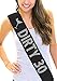 30th Birthday Sash - Silver Sparkle & Rhinestone Dirty 30 Premium Satin Sash - 30th Birthday Supplies & Decorations Black