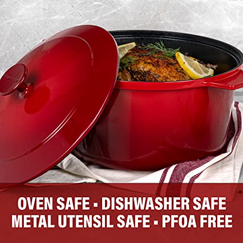 Granitestone Dutch Oven 6.5 Qt - Pentola In Alluminio Antiaderente Smeraldo, Forno E Lavastoviglie Safe - Foto 8