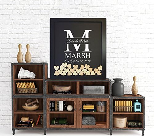 Drop Box Guest Book Frame with family initial. Guest Book Alternative