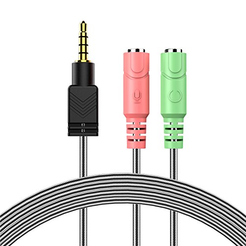 3.5mm Audio Y Splitter Cable - MillSO Jack Adapter Cable 3.3 feet 3.5mm 4 Pole TRRS to 2X 3 Pole TRS Compatible for Gaming Headset, Xbox One, PS4, PC, Phone, Tablet, Laptops - 3.3 ft/100CM