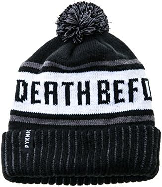 Pyknic Men's Death Before Decaf Beanie Black Hat OS