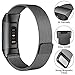 CAVN Compatible Fitbit Charge 3 / Charge 3 SE Bands Women Men Small Large, Metal Milanese Loop Stainless Steel Replacement Accessory Straps Bracelet Compatible Fitbit Charge 3 Fitness Tracker