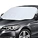 Homein Car Windshield Cover, Car Window Sun Shade for All Weather Heat Block Summer UV Protection Snow Cover Front Windscreen Sunshade Magnetic Edges Extra Large Fit Most Auto SUV Van 57x45inches