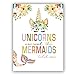 Unicorn Mermaids Art Print Set of 1 (12”X16”Watercolor Flower Printing Mermaid Unicorn Gift for Girls, Canvas Prints Wall Pictures for Bedroom Home Decor,No Frame