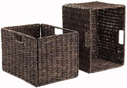 Winsome Granville Storageorganization, 2 Tall Baskets, Chocolate