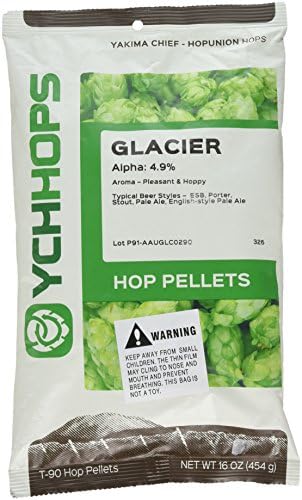 HopUnion Us Glacier 1 Lb. Hop Pellets for Home Brewing beer Making by Green