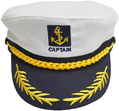 Biwinky Men Boys Captain's Yacht Cap Skipper Hat Sailor Costume White Children