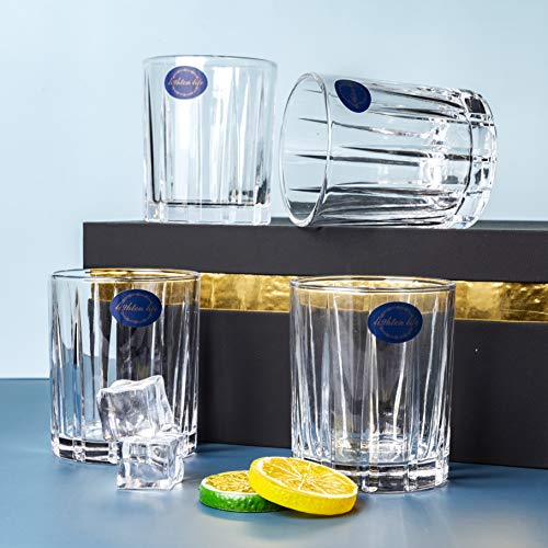 Lighten Life Whiskey Glass Set in Luxury Gift Box, Old Fashioned Lead-Free Crystal Glass for drinking Bourbon, Cognac, Irish Whiskey