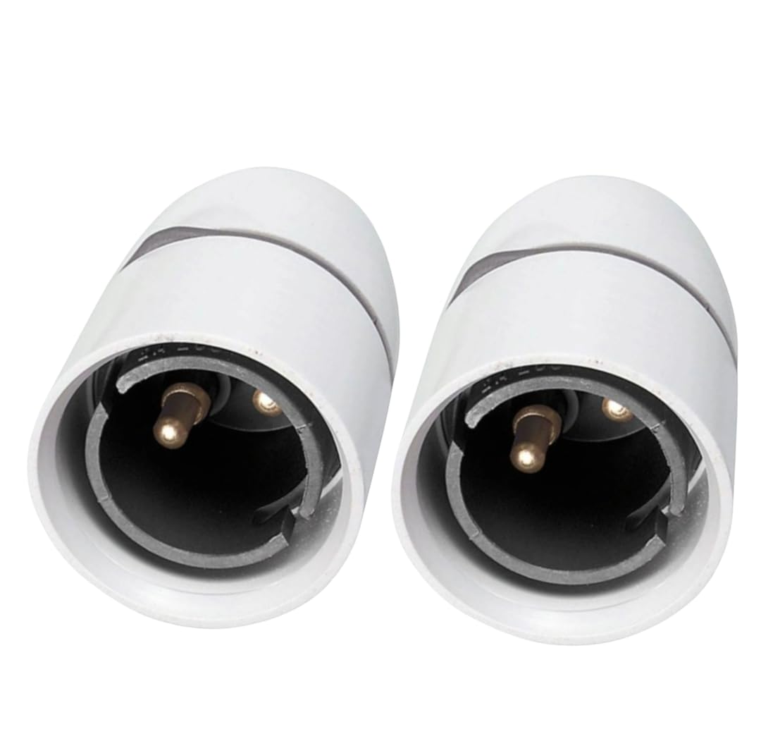 2-Pack B22 Bayonet Bulb Holders, White