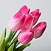 10PCS Wedding Decor PU Tulip Artificial Wedding Home Design Bouquet Flowers (darkpink)