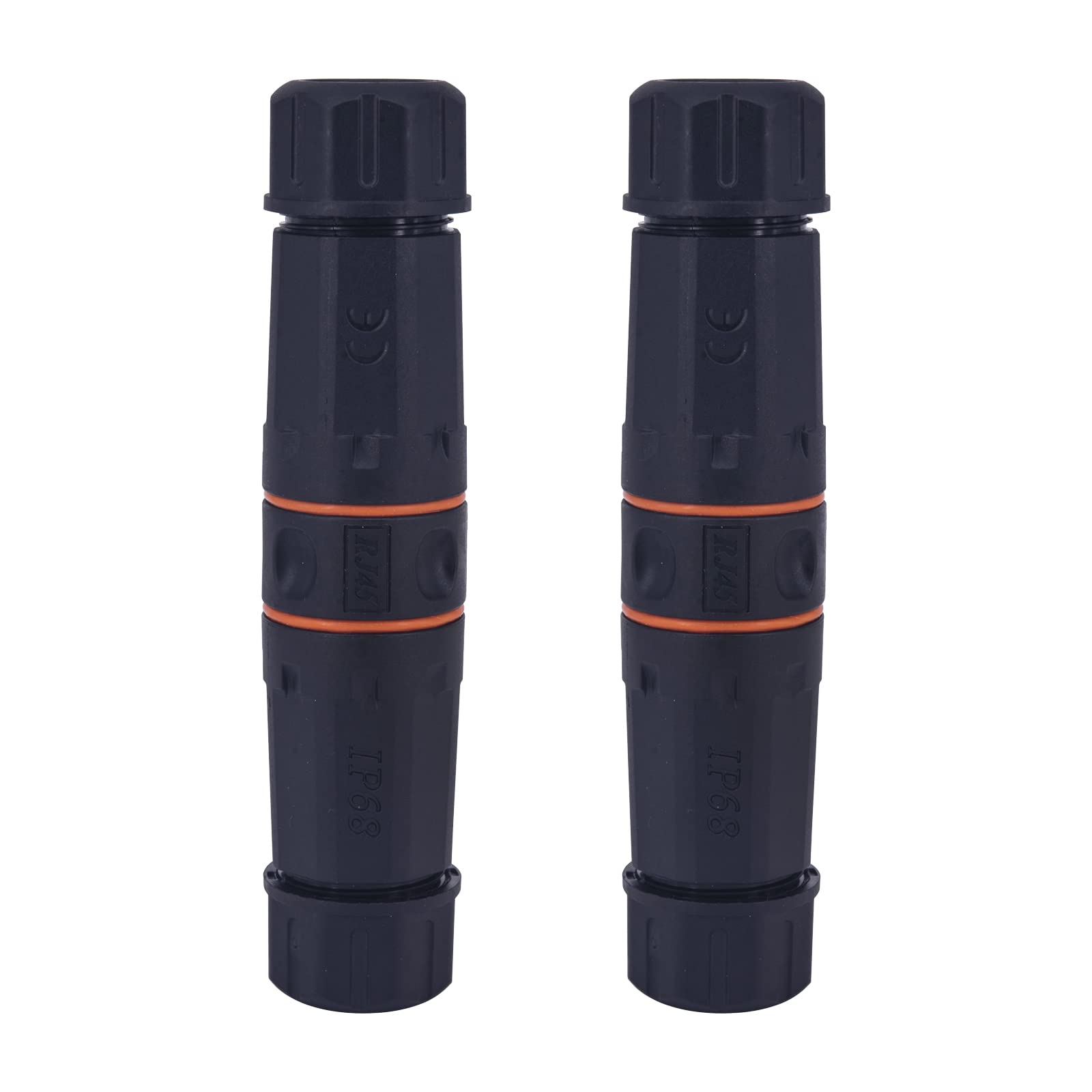 Waterproof RJ45 Coupler IP68,CAT6A/CAT6/CAT5E/CAT5 IP68 Outdoor Ethernet Cable Connector Female to Female Coupler M23 Connector Shielded for Outdoor Ethernet LAN Cable Pack of 2