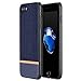 RANVOO iPhone SE Case New 2020, iPhone 8 Case, iPhone 7 Case, [Canvas Series] Ultra Slim Thin Protective Hard Leather Cover Case for iPhone SE (2020)/ 8 / iPhone 7, Navy Blue