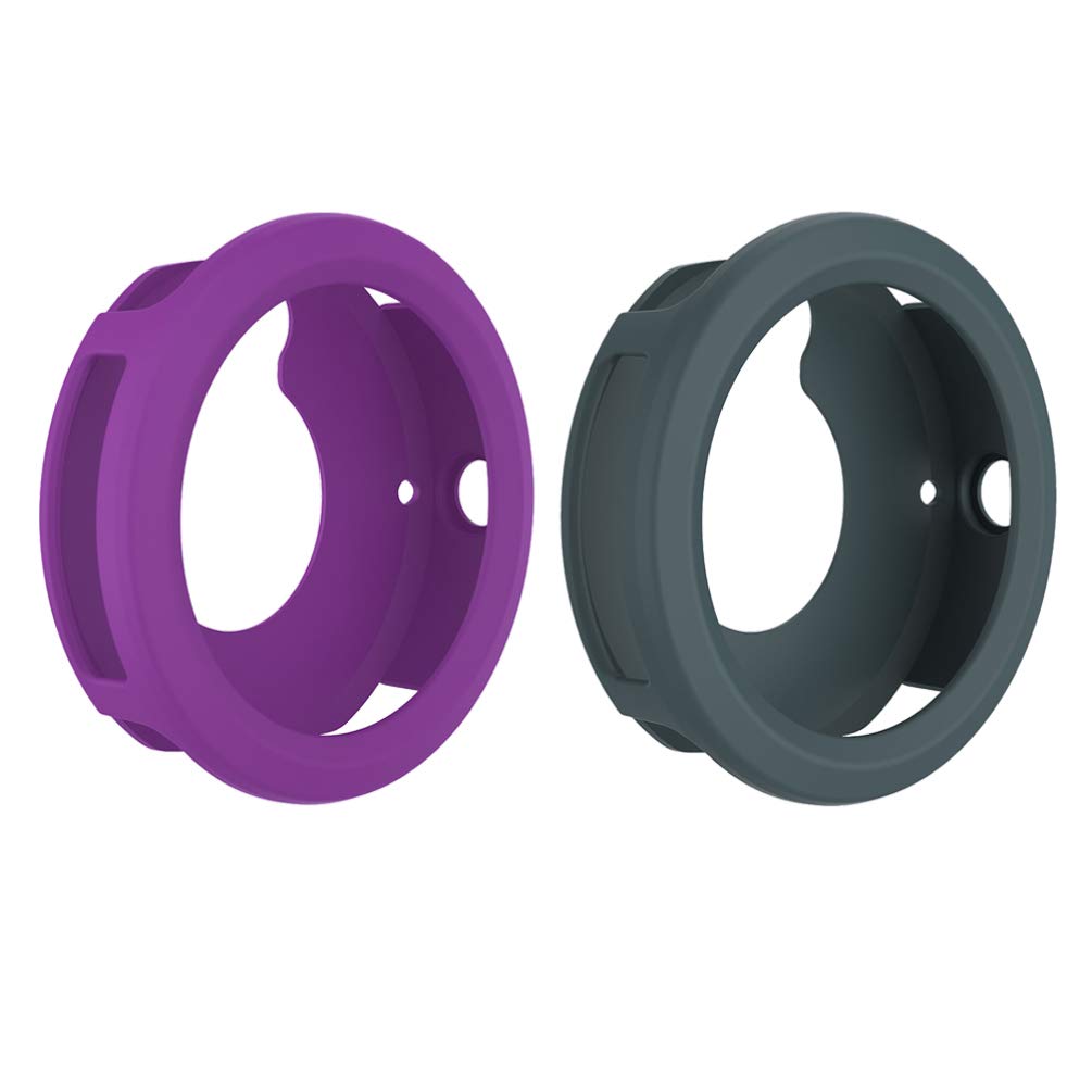 Hemobllo 2 Pcs Compatible for Garmin Vivoactive 3 Watch Case - Soft Silicone Protective Case Shockproof Anti-fall Protector Shell Frame Bumper Smart Watch Protective Cover (Dark Cyan, Purple)