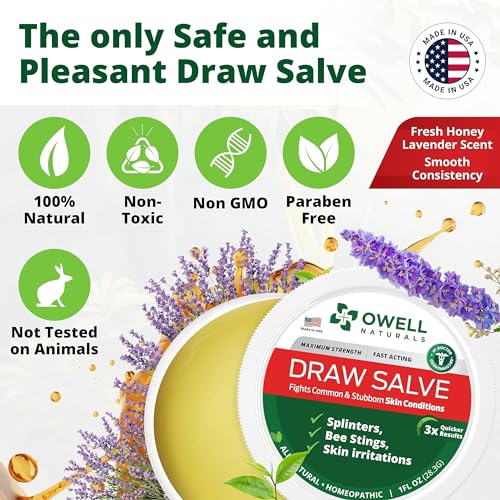 OWELL NATURALS Drawing Salve Ointment 1oz, ingrown Hair Treatment, Boil