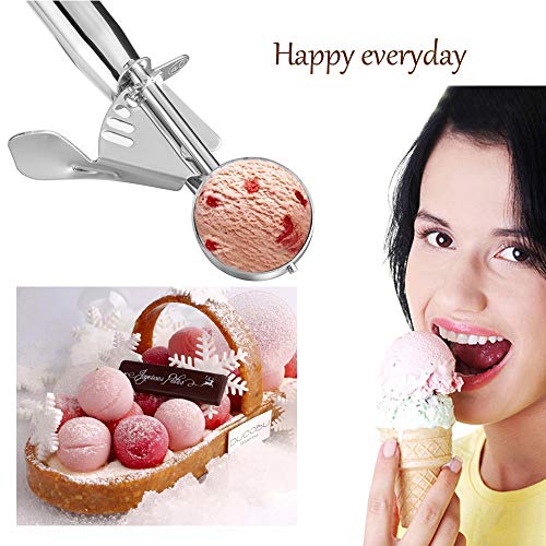 Cookie Scoop, Ice Cream Scoop, Cookie Scooper with Trigger Large Medium Small Ice Cream Scoopers, 18/8 Polished Stainless Steel Melon Ballers Cookie Scooper - Gift Package (New Set of 3) - Thumbnail 7