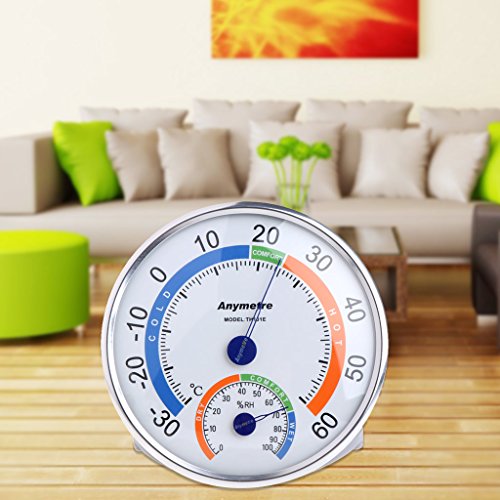 Qisuw Thermometer Hygrometer -Household Analog Round Temperature Humidity Weather Meter - Thumbnail 6