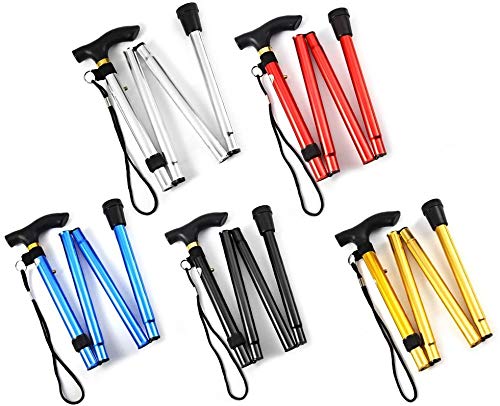 Folding Cane Walking Stick Assorted Colours, Adjustable from 33-37 inchesFlexible and Durable Walking Aid, Collapsible Walking Stick & Mobility Aid, Healthcare Sleek Ergonomic (Normal Solid Colors)