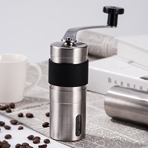 MOVKZACV Manuelle Kaffeemühle, Handkaffee-Bohnenmühle mit Grat, konische Mühle aus Edelstahl, Kaffeemühle für… – Bild 4