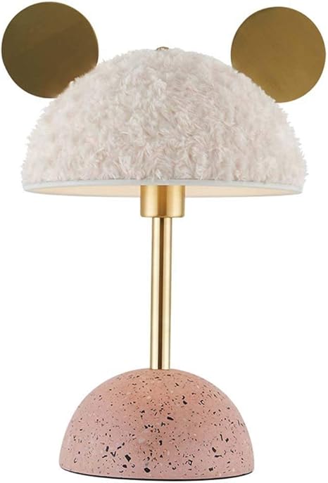 Amazon Co Jp クリエイティブ漫画のデザインテーブルランプかわいい風の女の子豪華な人格の豪華な子ども部屋の装飾のベッドサイドランプ ボタンスイッチ ピンク H44cm ホーム キッチン