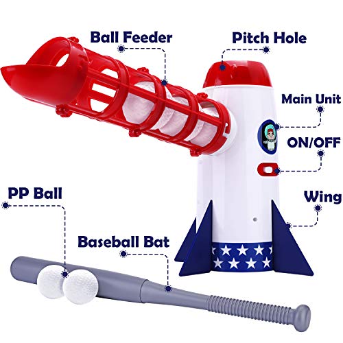 iPlay, iLearn Kids Backyard Baseball Pitching Machine Toys, Automatic