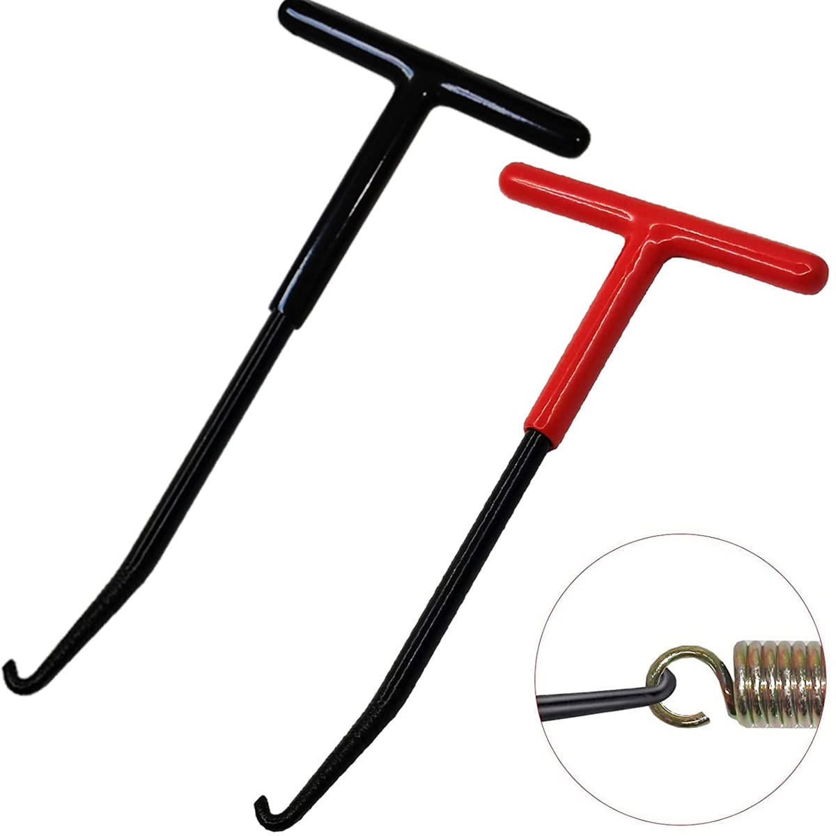 Photo 1 of Motorcycle Exhaust Spring Hook, T Shaped Handle Exhaust Pipe Spring Puller Installer Hooks Tool with Rubber Coating for Motorcycle Vehicle Springs Removal, Installation, Adjustment (2pcs)