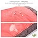 Foldable Round Bucket Style Travel Make-up Bag, Small Zipper Jewelry Purse, Clear PVC Pouch for Cosmetic Brush, Drawstring Closure Nylon Organizer Carrying Case Holder, Wash Toiletry Bag Coral Red