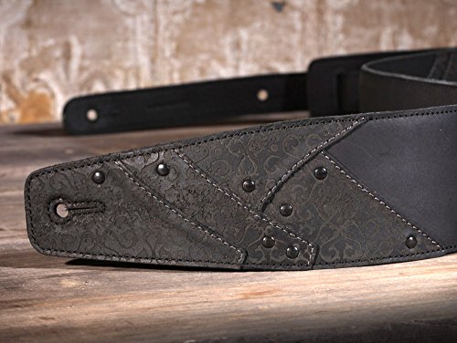Anthology Gear Overland Premium Leather Guitar Strap - Carbon Black Color