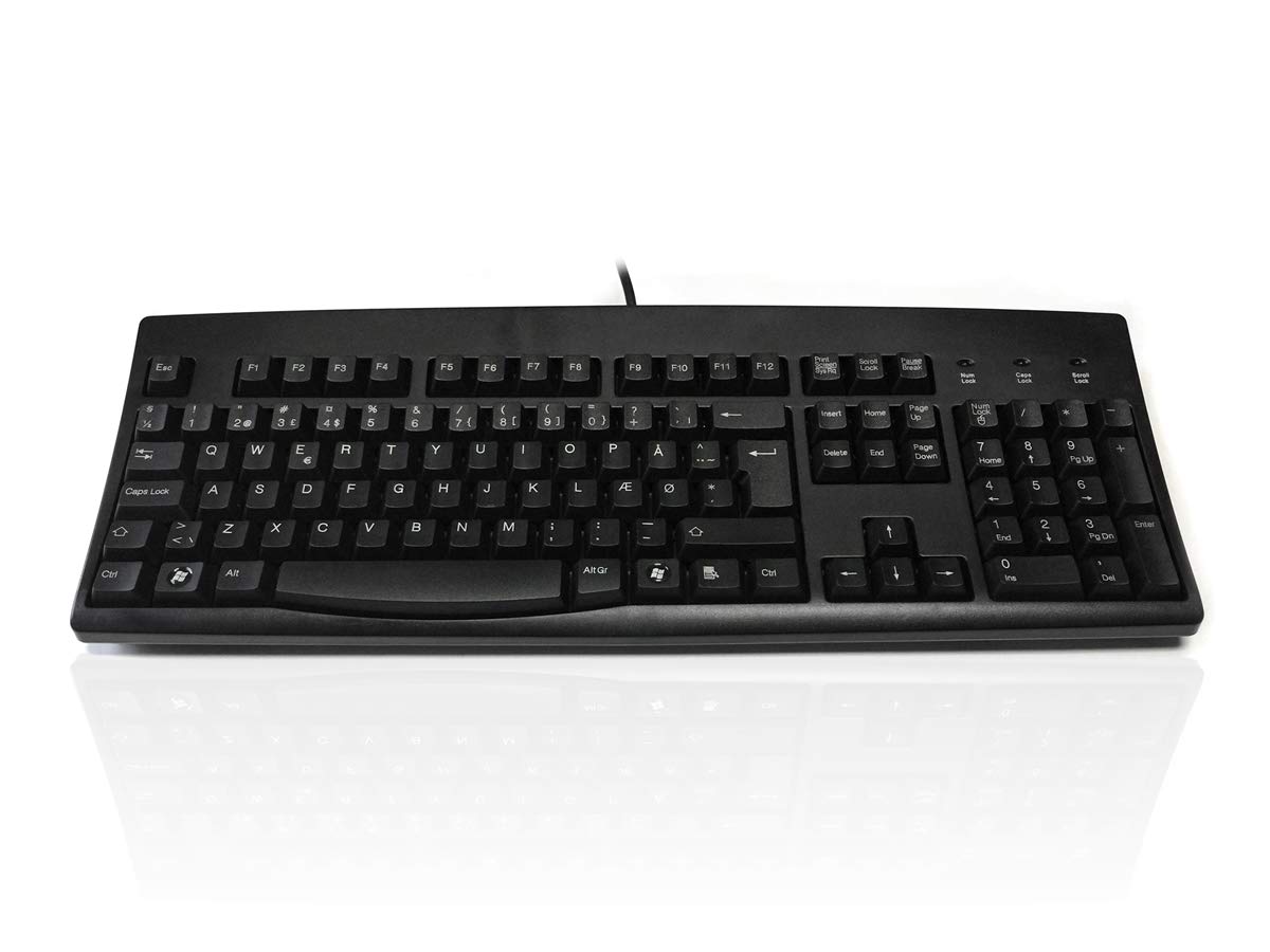Accuratus 260 DANISH - USB Full Size Professional Keyboard with Full Height Keys