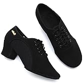 SIANINA Ballroom Dance Shoes Women, Non-Slip 2" High Heel Ballroom Salsa Tango Teaching Practice Professional Performance Lation Dance Shoes Leather Sole, Mesh Upper