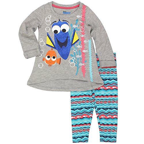 Disney Girls' Little Girls' 2 Piece Finding Dory French Terry Top and Legging Set
