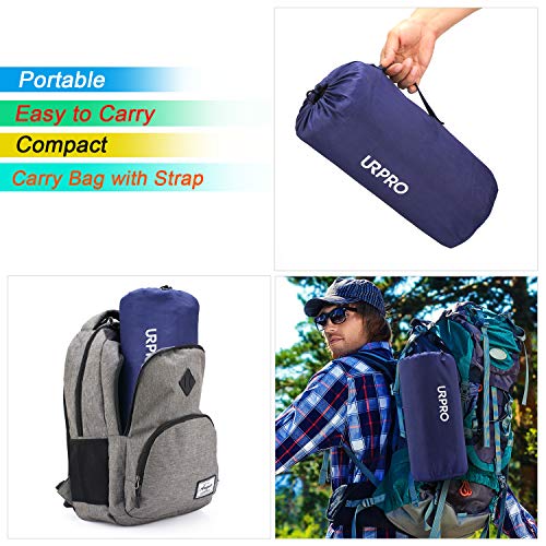 URPRO Waterproof Warm Fleece Outdoor Blanket Extra Large Lightweight Portable with Carry Bag for Stadium, Picnic, Camping, Beach, Dogs, Sofa Blue - Thumbnail 4