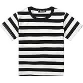 GRANDWISH Boys Girls Striped T-Shirt, Long Sleeve Short Sleeve Crewneck Tee T-Shirt