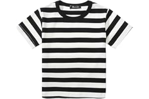 Grandwish Boys Black and White Striped T-Shirt, Pugsley Costume Top Shirts 3T-10