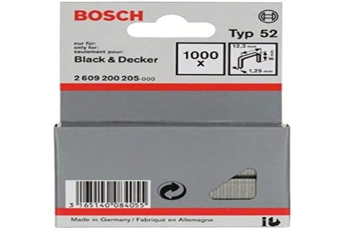 Bosch Accessories 2609200205 Fine Wire Staple, Silver, 8 x 12.3 mm, Set of 1000 Piece