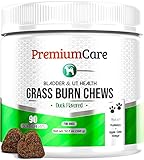 PREMIUM CARE Grass Burn Spot Chews for Dogs - Made in USA - Dog Pee Lawn Spot Saver Treatment Caused by Dog Urine - Cranberry, Apple Cider Vinegar, DL-Methionine Grass Saver Treatment for Dogs Rocks