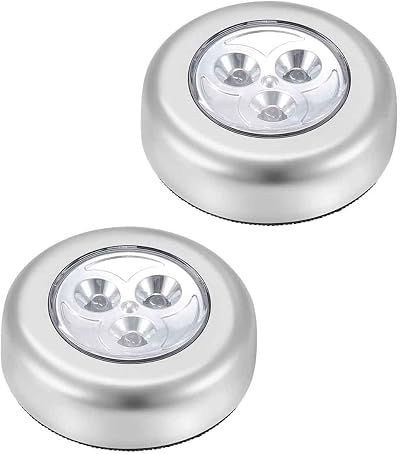 Prism Ultra Bright LED Push Light Pack of 2 White 6.5cm x 6.5cm x 2cm Battery