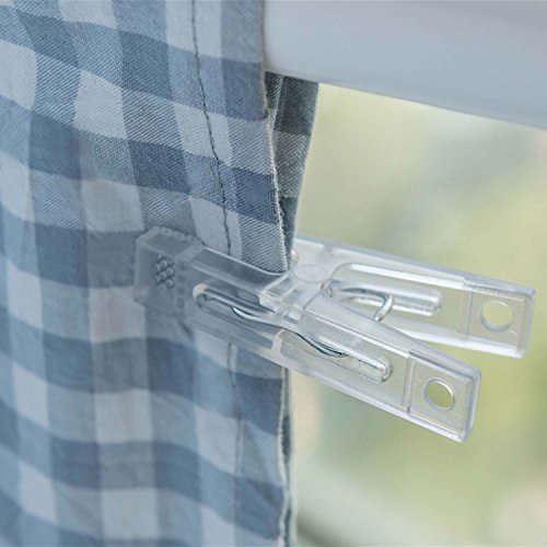Eunion 20pcs Small Clear Plastic Utility Paper Clips Clothespins Clamps, Clothes Line Clips,Photo Clips 2.36"x1.14"