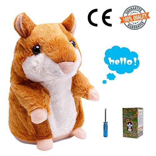 Premium Talking Hamster Toy Repeats What You Say Mimicry Plush Toy Perfect Christmas Gift for Kids Boys and Girls (Brown)