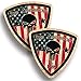 Rustic Skull 2nd Amendment Handgun Pistol Warning BADGE Decal Sticker Gun USA Flag