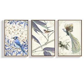 3 Piece Canvas Wall Art for Living Room, Bedroom Bird Framed Canvas Prints for Home Decoration Ready to Hang - 16"x24"x3 Panels
