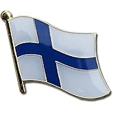 Finland Flag Die-struck Metal Single Lapel Pin with Butterfly Clasp Closure